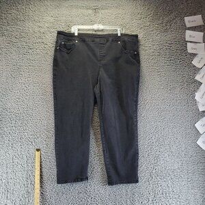 Allison Daley Pants Womens 24W Short Black Pull-On Stretch Denim Capri